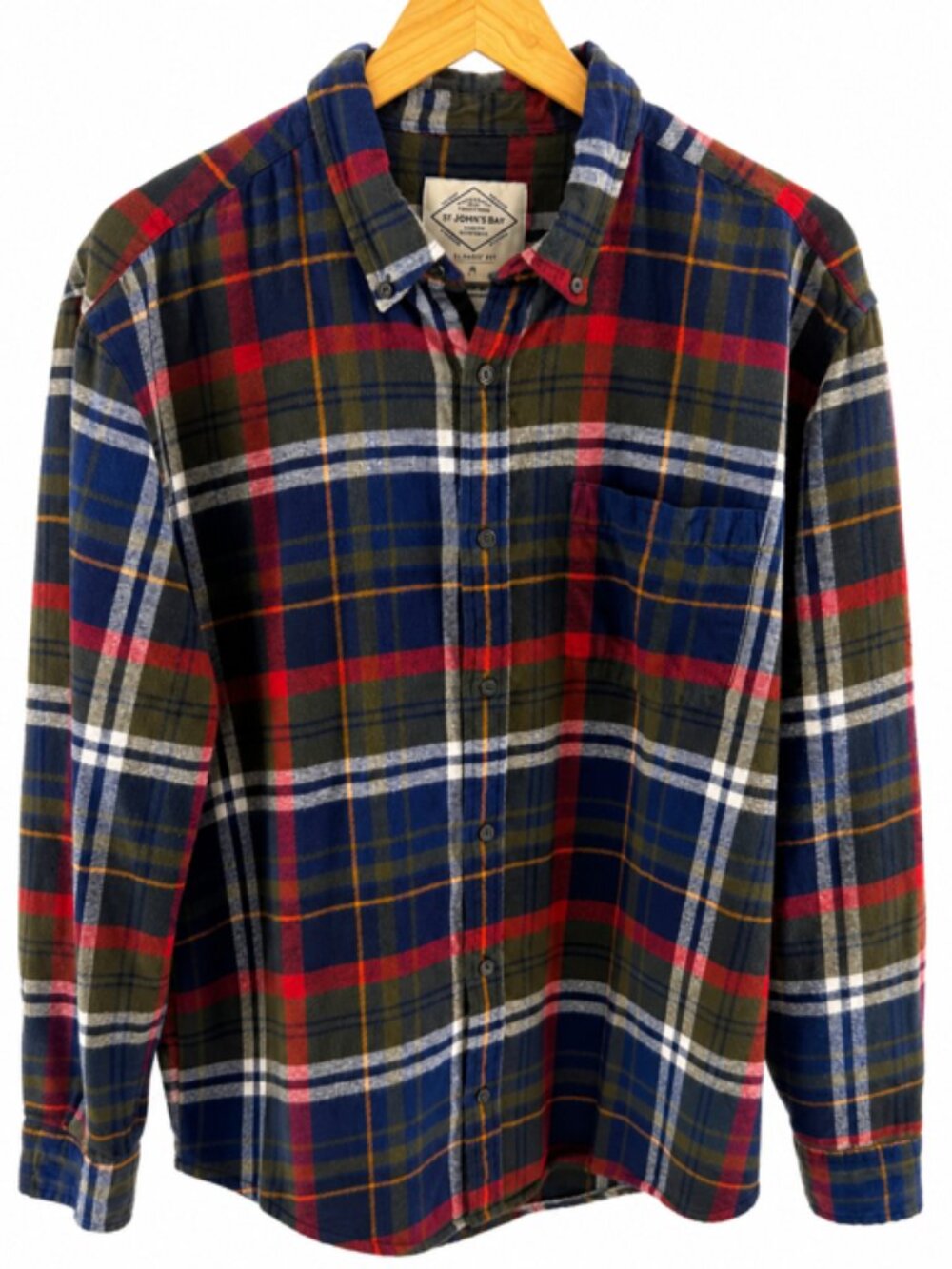 St.‎ John's Bay Men's XL Plaid Flannel Button Down Shirt Classic Fit